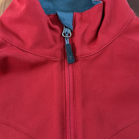 Ibex women’s wool zip up jacket red/grey - size small - Picture 3 of 10